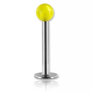 Micro labret acier avec boule fluo unie - Imagen 1 de 12