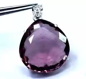 Ciondolo alessandrite 75 ct+ pietra preziosa argento 925 taglio pera naturale che cambia colore - Foto 1 di 6