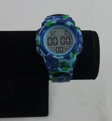 Nuevo Reloj Deportivo Multifuncional Exterior Digital Camuflado Azul para Niño Foto 1 de 4