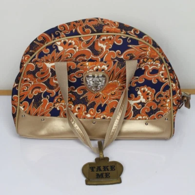 Bolso colgante de hombro Kathy Van Zeeland floral y dorado 18 x 12,5 x 7" Foto 1 de 4
