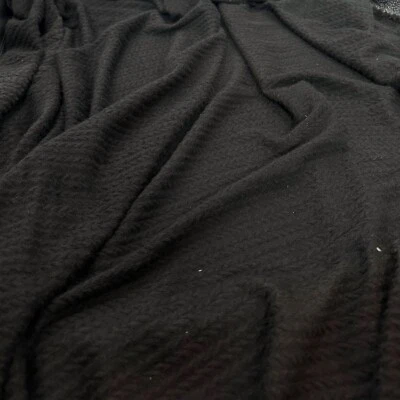 1 meter black soft rope knit warm dress fabric 58” wide - Image 1 of 3