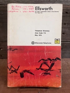 ELLSWORTH Wisconsin 1974 TELEPHONE DIRECTORY Phone Book, History Research - Imagen 1 de 6