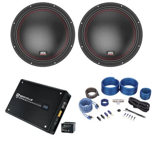 (2) MTX 5510-44 10" 1600w DVC 4-ohm Car Audio Subwoofers+Mono Amplifier+Amp Kit - Picture 1 of 10