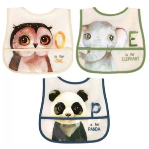 Neat Solutions Bib Set - Alphabet Owl Elephant Panda New Fast Shipping - Picture 1 of 7