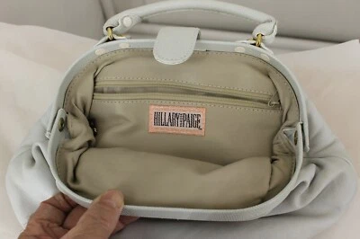 HILLARY PAIGE CROSSBODY CLUTCH HANDBAG REMOVABLE STRAP VERY LIGHT GRAY - Image 1 of 4