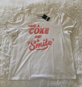 NWT Lucky Brand Coca Cola Short Sleeve T-Shirt SZ XL White - Picture 1 of 3