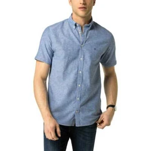 Tommy Hilfiger Herren nautisch blau Baumwolle Leinenhemd - Bild 1 von 2