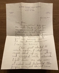 Carta de colección 1940 Millburn Township Public High School Nueva Jersey NJ P5b - Imagen 1 de 14