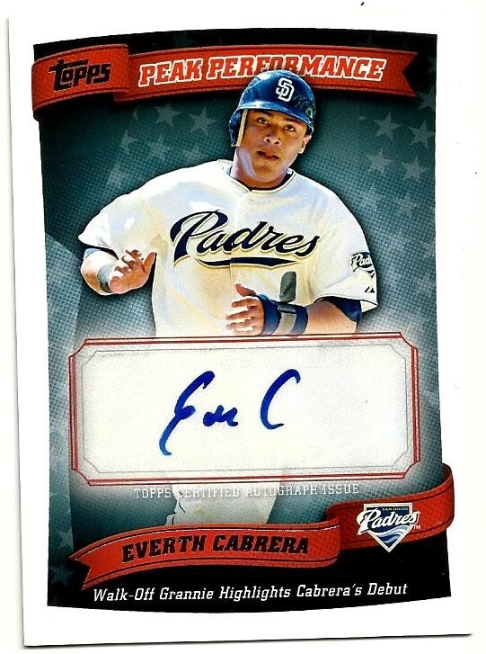 2010 TOPPS PEAK PERFORMANCE (PPA-EC) - EVERTH CABRERA AUTOGRAPH - PADRES - Image 1 of 1