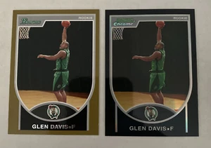 Bowman 2007-08 cromo refractor negro/199 Glen Big Baby Davis y dorado #/99 radiocontrol - Imagen 1 de 5