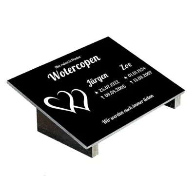 Grabplatte mit Gravur GRANIT, Gedenktafel, Grabstein für 1-2 Pers., N14 - Bild 1 von 4