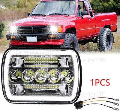 5x7" 7x6" Rectangle LED Headlight Sealed H4 for Toyota Pickup Truck H6014 H6054 - Image 1 of 4