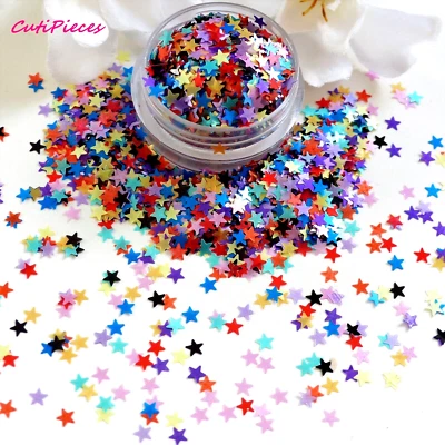 Nail Art Glitter *PearlyStar* Pearly Pearl Matte Stars Craft Wax Spangle Mix Pot