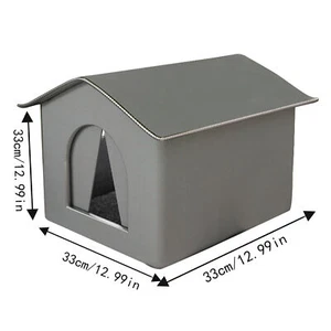Outdoor Cat House Weatherproof for Winter Foldable SMALL Warm Cats Dogs House - Picture 1 of 11