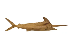 Hand Carved Wood MARLIN Wall Art Sport Fishing Trophy Fishing Collection Boat - Picture 1 of 3