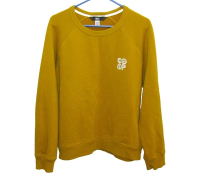 Sudadera de algodón REI para mujer (talla grande) marrón manga larga logotipo cuello redondo Foto 1 de 4