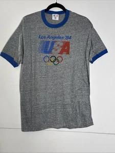 Vintage 1984 Olympics Los Angeles Ringer Shirt Size XL Made in USA 80s - Bild 1 von 6