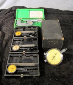 LOT 5 VINTAGE FEDERAL MACHINIST TOOLS - ONE FEDERAL .0001" DIAL INDI (EZS003510) - Picture 1 of 11