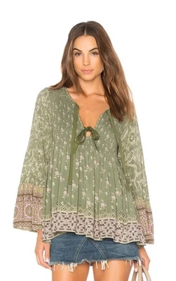 Spell & The Gypsy Lionheart Blouse Size Large L Green Olive Grove Rare Top - Image 1 of 4