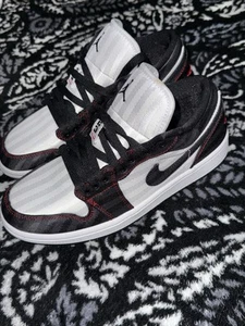 Nike Air Jordan 1 Low SE Bloodline Shoes Utility 8W White Black Red Sneakers - Picture 1 of 15