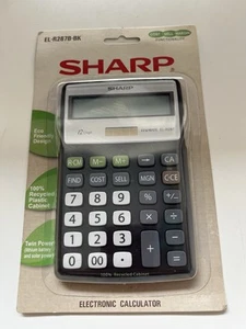 Calculadora electrónica de potencia Sharp Elsi Mate EL-R287b-bk de 12 dígitos, nueva y sellada - Imagen 1 de 2