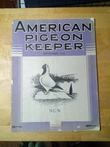 American Pigeon Keeper September 1934 NUN On Cover - Picture 1 of 21