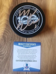 MIKE MODANO NHL 100 SIGNED AUTOGRAPHED PUCK COA BAS BECKETT #H95111 - Picture 1 of 2