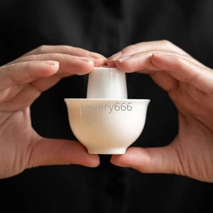 Tazza da tè porcellana bianca 25 ml cinese piccola degustazione tè Juxiang tazza profumo  - Foto 1 di 5