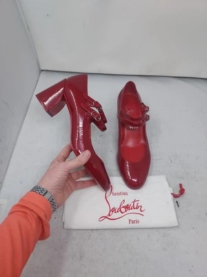 Christian Louboutin EU 38 US 8 女式全新红色 Miss Jane 皮革浅口鞋 — 第 1/4 张图片