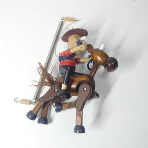 Horse & Rider Wooden Puppet Marionette Vintage Handmade? - Picture 1 of 7