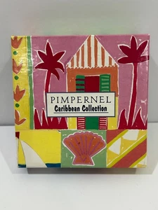 Vintage Pimpernel Untersetzer Karibik Blumen 6er Set 4X4 Kork - Bild 1 von 4