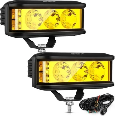 Auxbeam 5 pulgadas 68W ámbar luz antiniebla tirador lateral barra de luz LED con amarillo dorado  Foto 1 de 4
