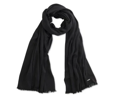 CALVIN KLEIN oversized solid soft women's scarf wrap pashmina - BLACK - Image 1 of 2