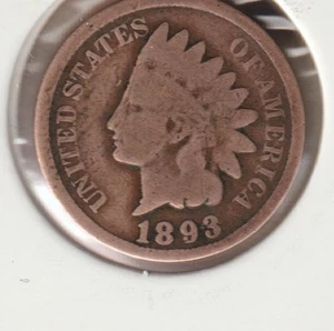 US Rare Old West 1893 Indian Head Penny Coin American Collection Shield Cent USA - Picture 1 of 2