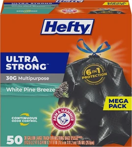Bolsas de basura fuertes ultra fuertes de 30 galones, bolsas de basura grandes tamaño 30 galones, bolsa de 50 - Imagen 1 de 9