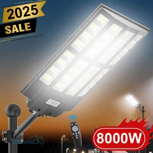 12000000LM Commercial Solar Street Light Outdoor Dusk to Dawn Solar Super Bright - Picture 1 of 17