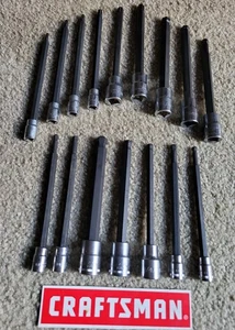 CRAFTSMAN 16pc 1/4 3/8 LONG SAE&METRIC MM Torx Hex Allen bit ratchet socket set - Picture 1 of 1