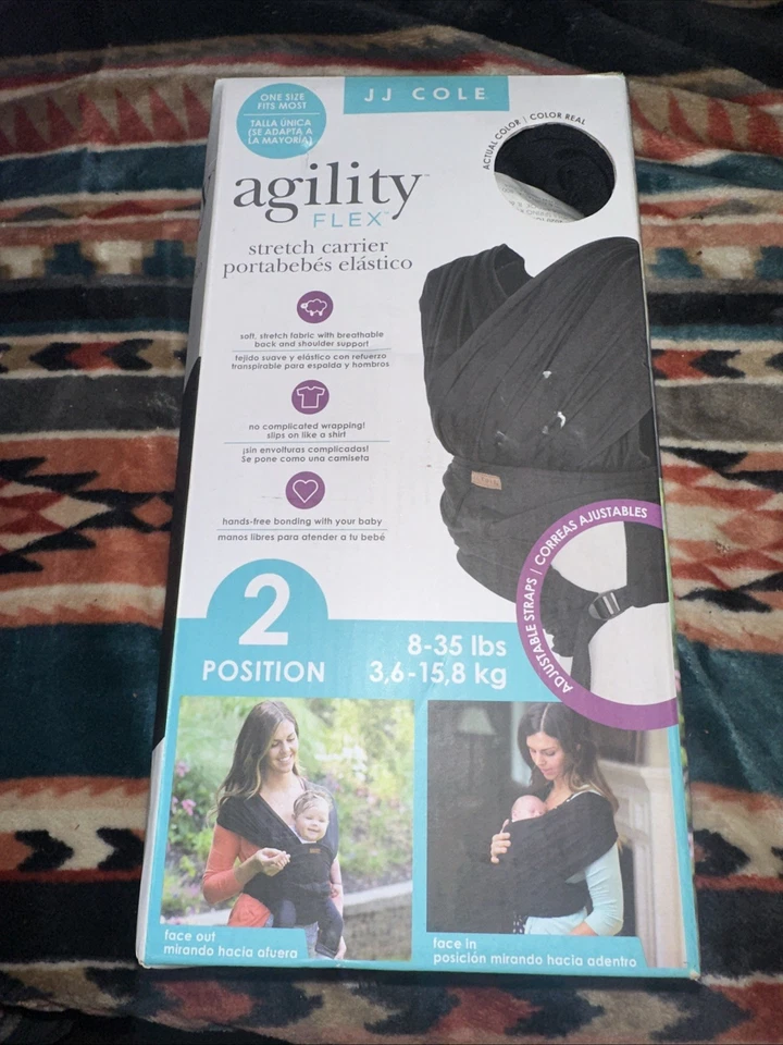 Novo JJ Cole Agility Transportador Infantil Flex Elástico 2 Posições 8-35LBS Preto - Imagem 1 de 4