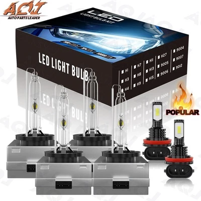 For BMW 550i GT xDrive 2012-2017 HID Headlight High Low Beam LED Fog Light Bulbs - Image 1 of 4