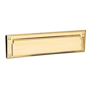 "Deltana MS212CR003 11""x2 1/4"" oro pulido latón macizo ranura para correo con solapa 1 pieza" - Imagen 1 de 6