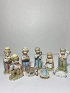 Krippe 9-teilig Vintage 1987 Porzellan Pastellfarben Summit Corp - Bild 1 von 17