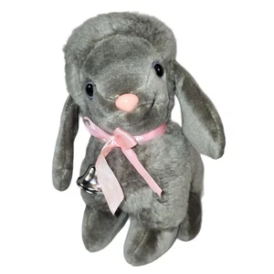 Vintage Graphics International Plüschtier grau Lamm Schaf Stofftier Glocke 1983 10 Zoll - Bild 1 von 12