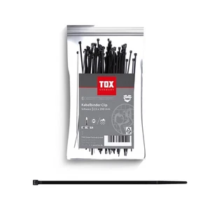 TOX Cable tie Clip, Black, UV-Resistant, for Universal use Indoors and Outdoors, - Afbeelding 1 van 5