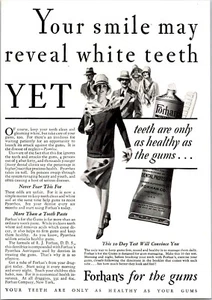 PRINT AD 1928 Forhan's for the Gums Dentifrice Toothpaste Cloche Hats 6 x 8 - Picture 1 of 3