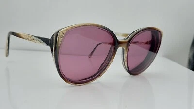 Vintage Guy Laroche Lisa Brown Round Hong Kong Sunglasses FRAMES ONLY - Image 1 of 4