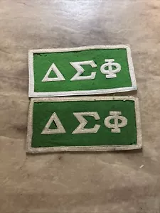 Vtg 70s Delta Sigma Phi Frat Faded Patch USA College Sport Grunge 80s - Picture 1 of 6