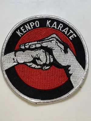 Kenpo Karate Martial Arts Embroidered Patch Rei Hand Fist Palm Salute Big 4 Inch - Image 1 of 4