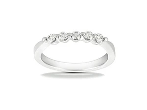 Genuine 0.25carat Diamond Wedding Band Ring 10kt White Gold Round JK I1-I2 Prong - Picture 1 of 3