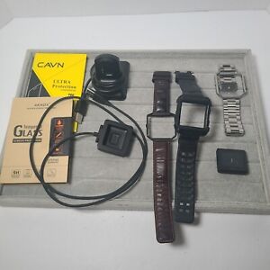 Fitbit Blaze Smart Fitness Watch Black, 3 Bands, 2 Chargers, Screen Protectors