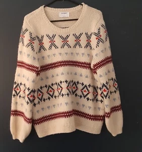 Old Navy Cable Knit Ski Sweater sz M Cozy Comfort Layer - Picture 1 of 7